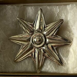 Elegant Silver Starburst Brooch